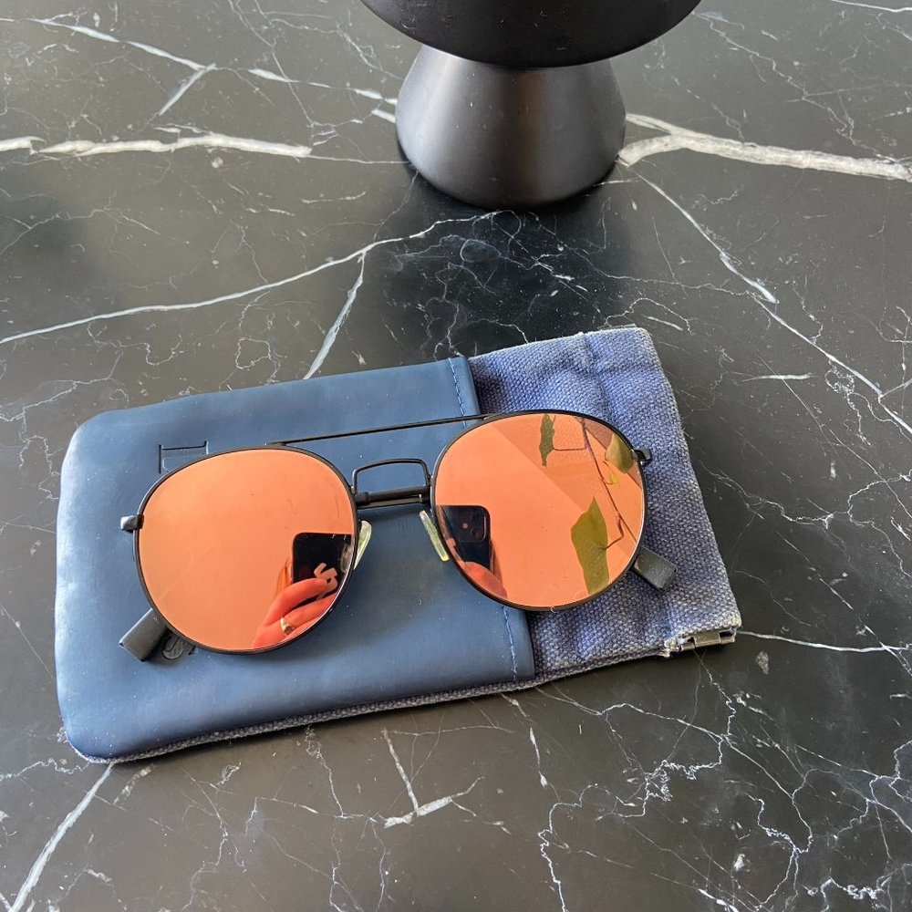 Le Specs Pink Mirrored Sunglasses